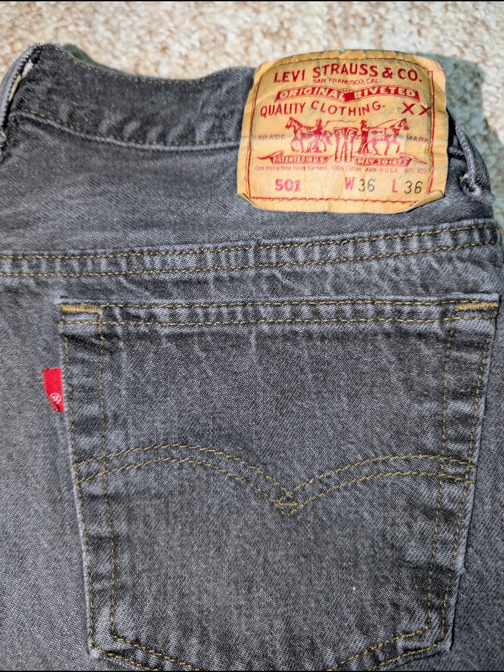 Vintage Oct 1991 Levi's 501 Original Button Fly Jeans - Made in USA